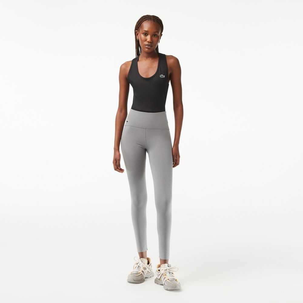 Lacoste SPORT Recycled Polyester Sculpting Leggings Grå | WFBRD-0683