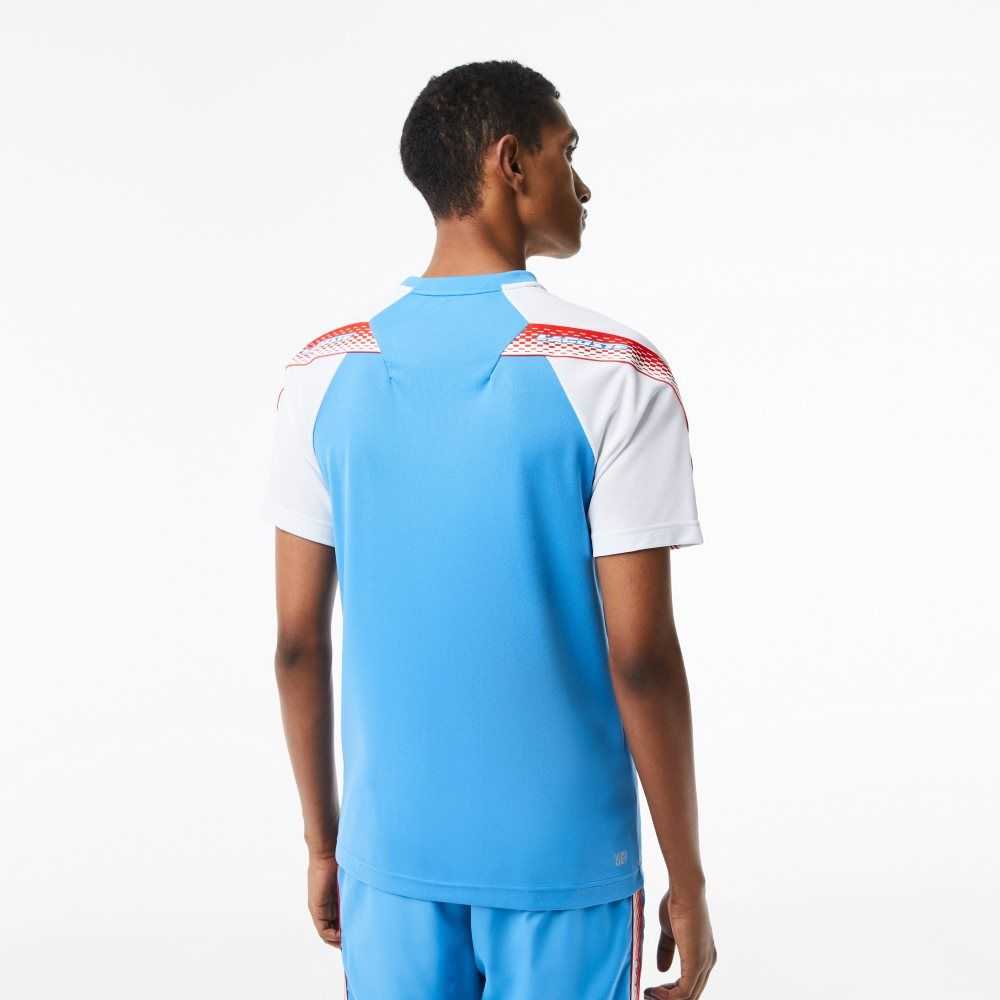 Lacoste SPORT Regular Fit Logo Stripe Blå Vita | JPBCM-9083