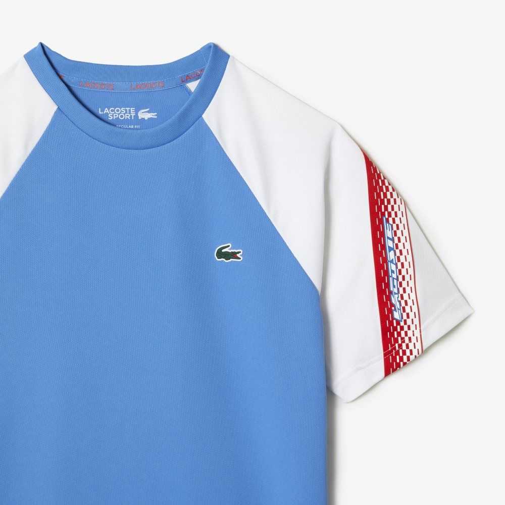 Lacoste SPORT Regular Fit Logo Stripe Blå Vita | JPBCM-9083