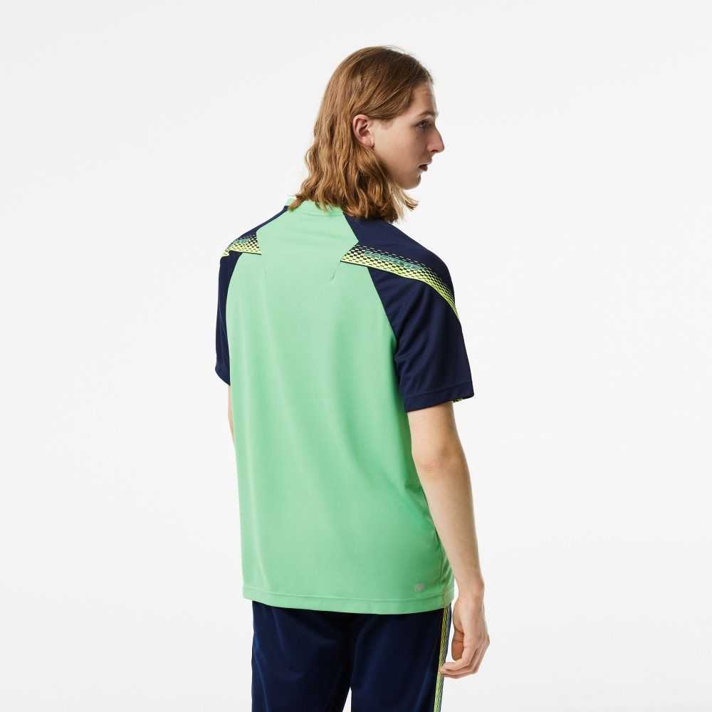 Lacoste SPORT Regular Fit Logo Stripe Gröna Marinblå Blå | WFPXZ-5706