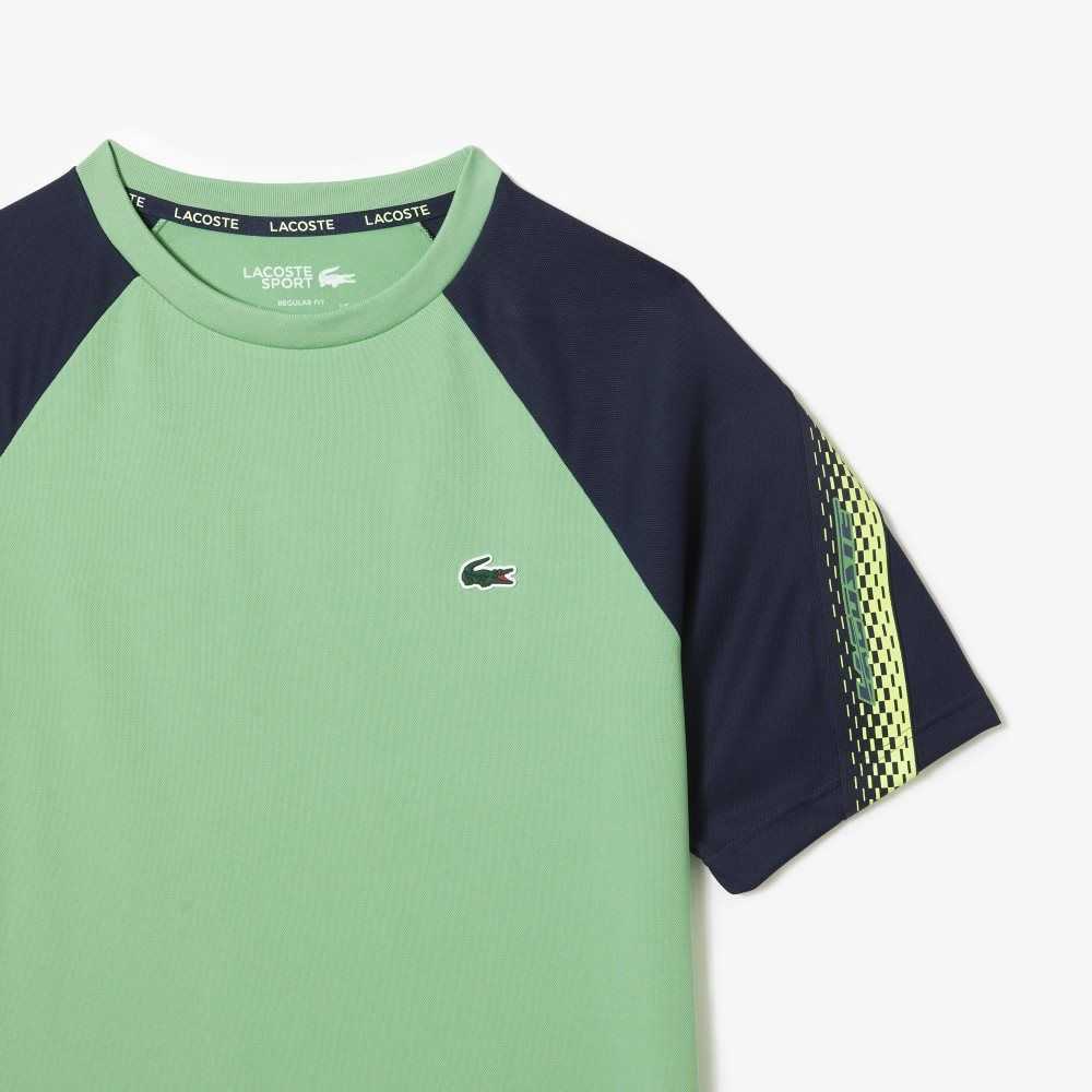 Lacoste SPORT Regular Fit Logo Stripe Gröna Marinblå Blå | WFPXZ-5706