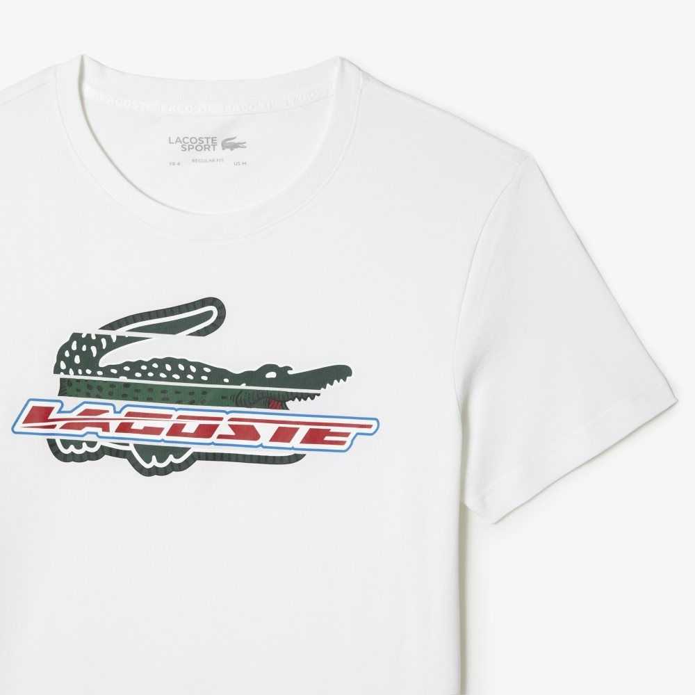 Lacoste SPORT Regular Fit Organic Bomull Vita | GWQBA-0367