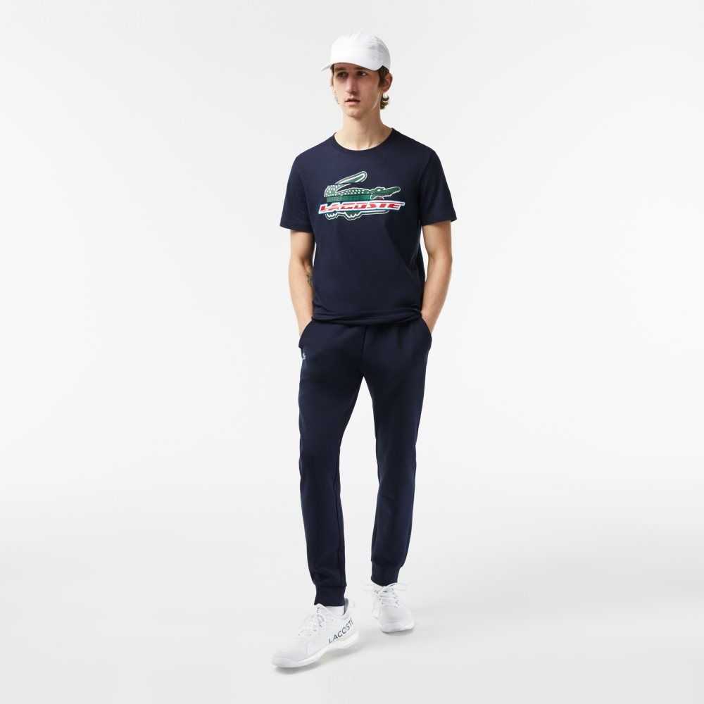 Lacoste SPORT Regular Fit Organic Bomull Marinblå Blå | QWVOX-6057