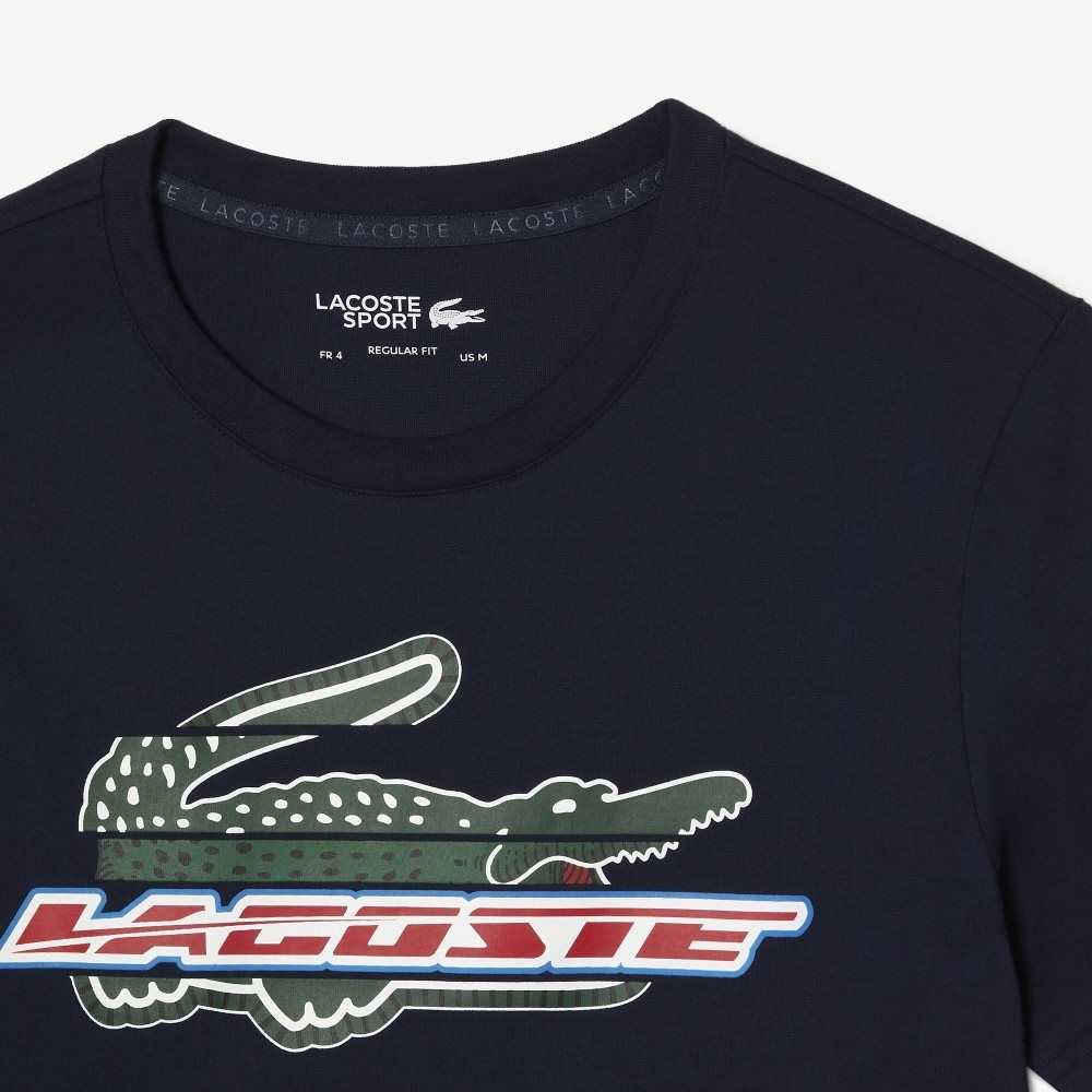 Lacoste SPORT Regular Fit Organic Bomull Marinblå Blå | QWVOX-6057