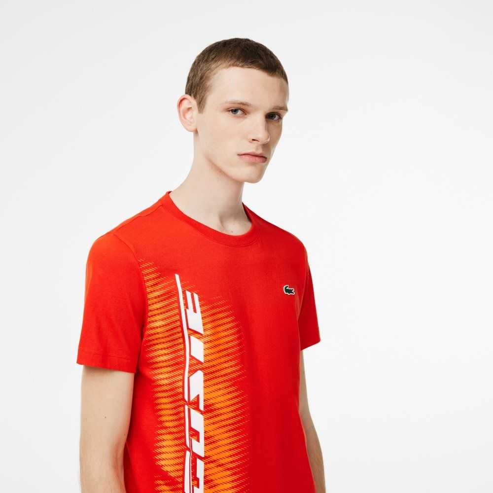 Lacoste SPORT Regular Fit with Contrast Branding Röda | DBNZU-3498