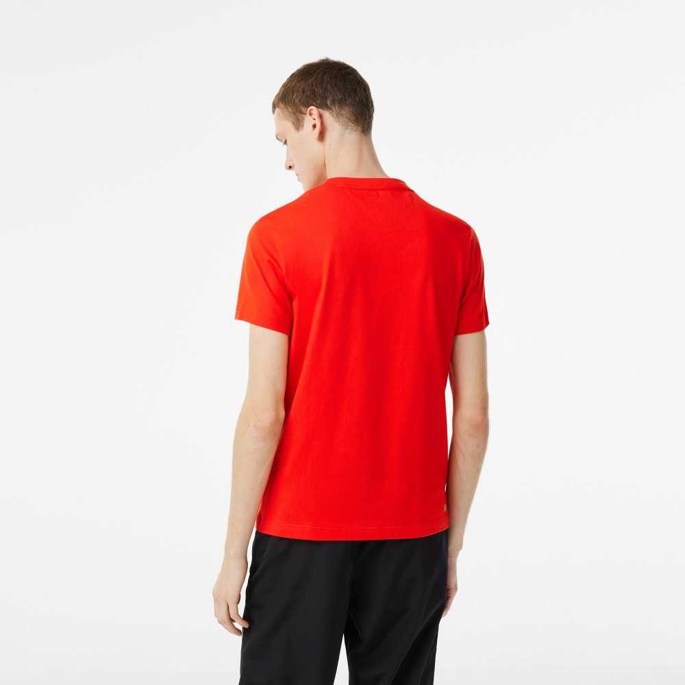 Lacoste SPORT Regular Fit with Contrast Branding Röda | DBNZU-3498