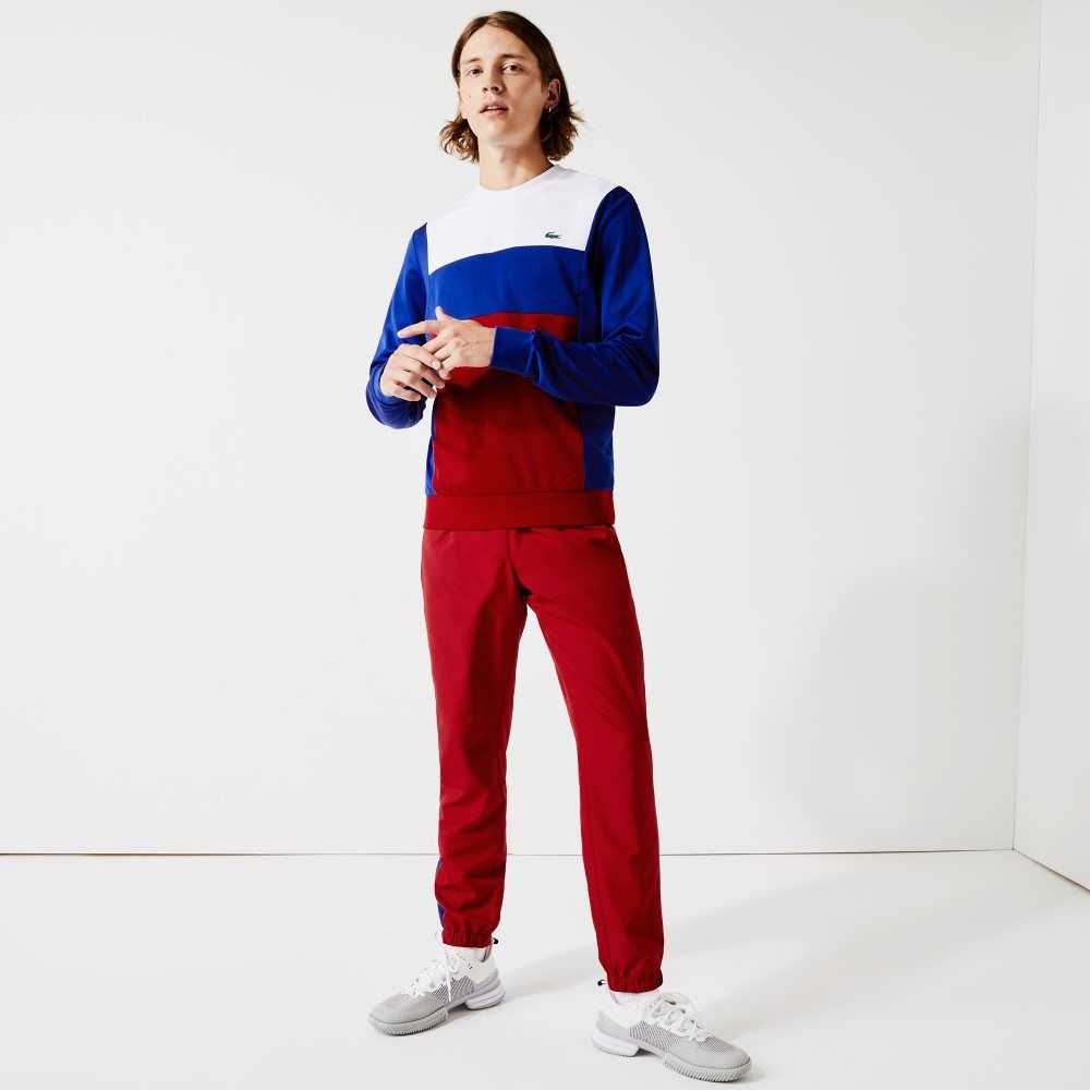 Lacoste SPORT Resistant Colorblock Pique Vita Blå Röda Vita Blå | BFWTJ-4237