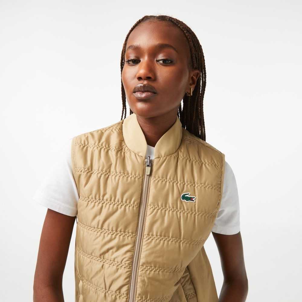 Lacoste SPORT Reversible Golf Vest Beige Vita | IAMWQ-3418