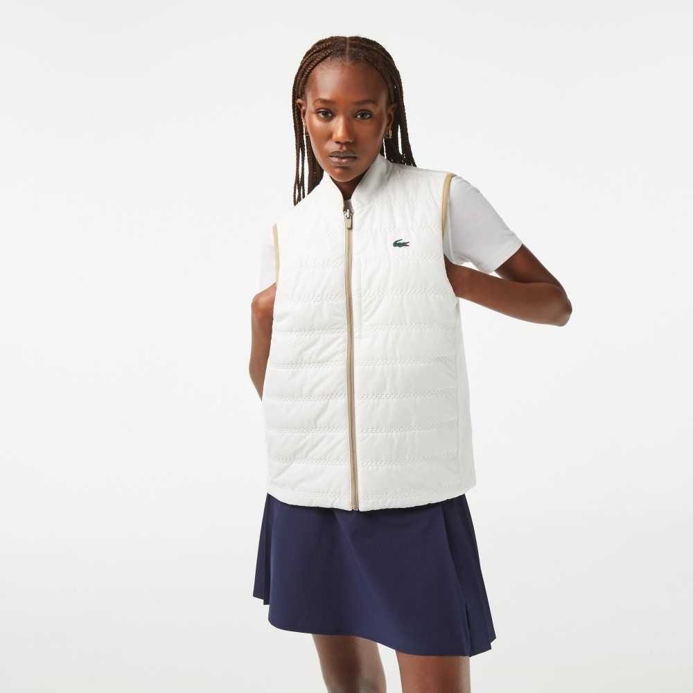 Lacoste SPORT Reversible Golf Vest Beige Vita | IAMWQ-3418