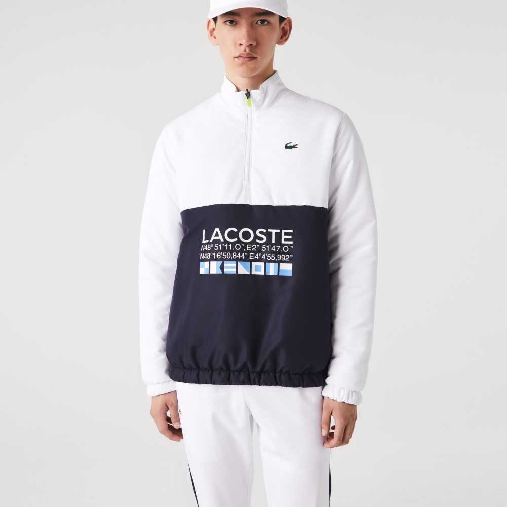 Lacoste SPORT Reversible Vatten-Repellent Tennis Vita Marinblå Blå Vita Marinblå Blå | FNZVW-9043