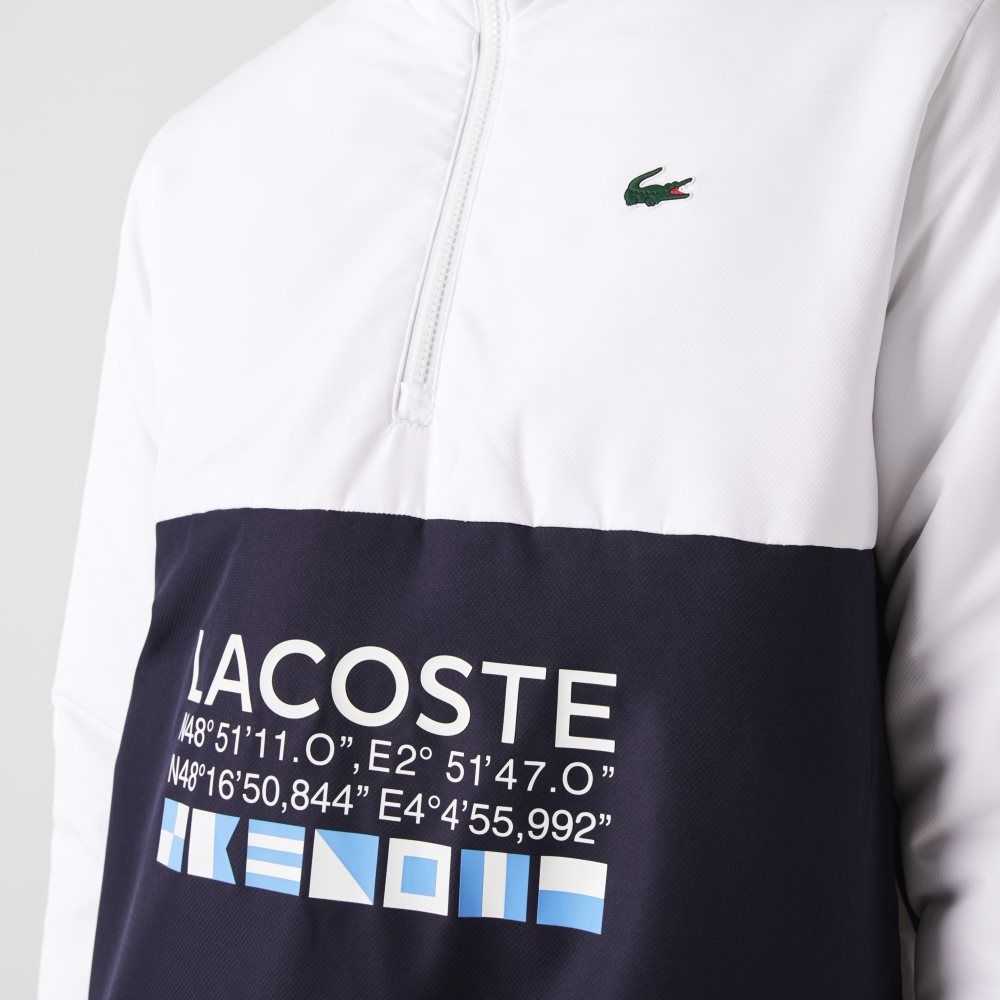 Lacoste SPORT Reversible Vatten-Repellent Tennis Vita Marinblå Blå Vita Marinblå Blå | FNZVW-9043