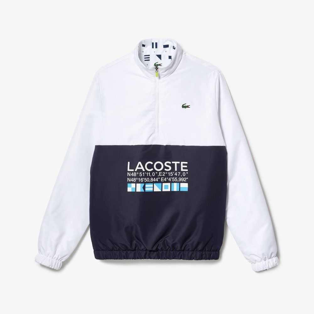 Lacoste SPORT Reversible Vatten-Repellent Tennis Vita Marinblå Blå Vita Marinblå Blå | FNZVW-9043