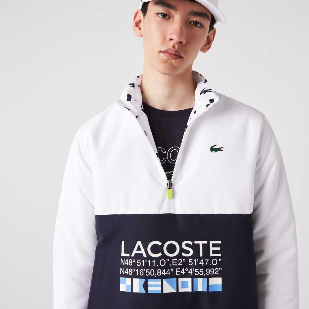 Lacoste SPORT Reversible Vatten-Repellent Tennis Vita Marinblå Blå Vita Marinblå Blå | FNZVW-9043