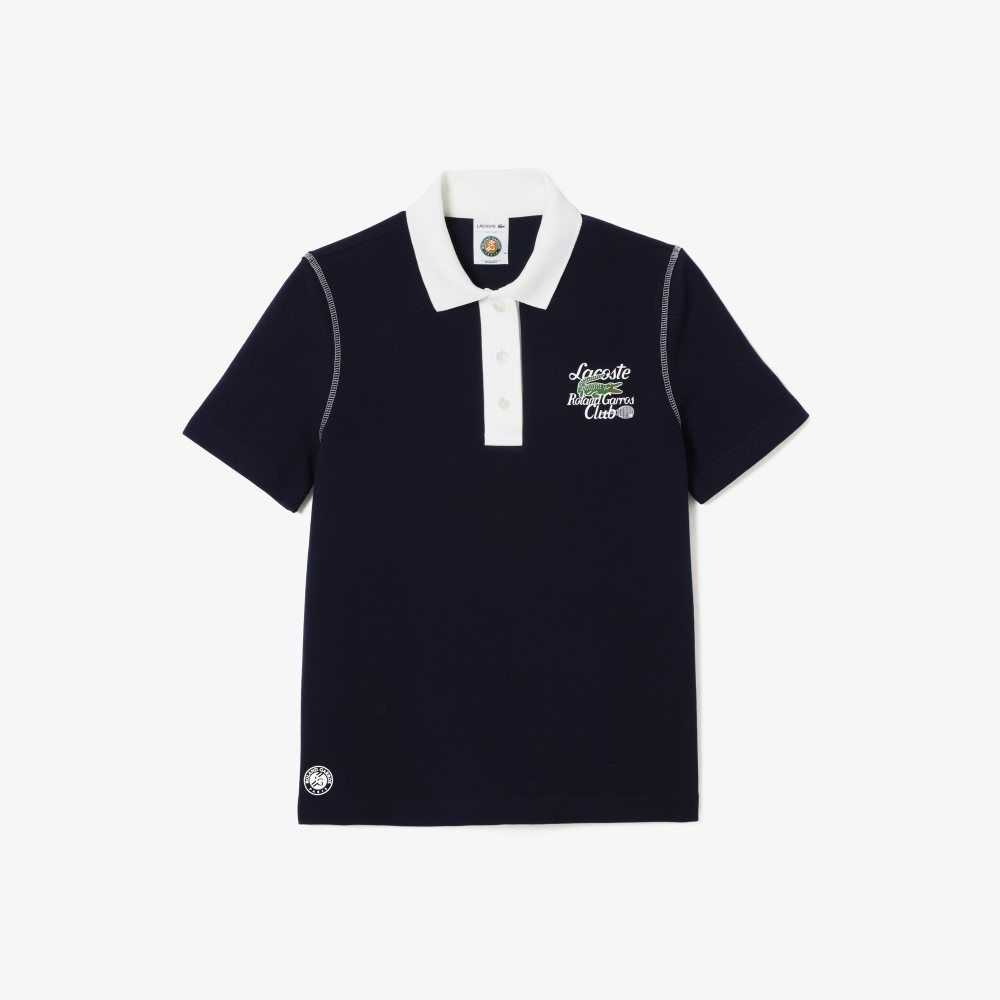 Lacoste SPORT Roland Garros Edition Bomull Pique Marinblå Blå Vita | VZGMN-1572