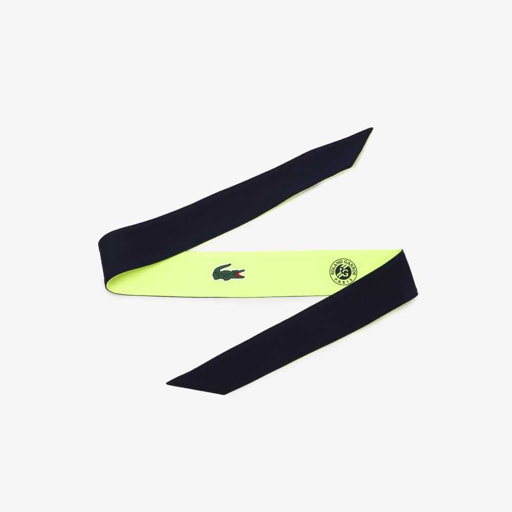 Lacoste SPORT Roland Garros Edition Pique Bandana Marinblå Blå Gula | TFKEN-6579