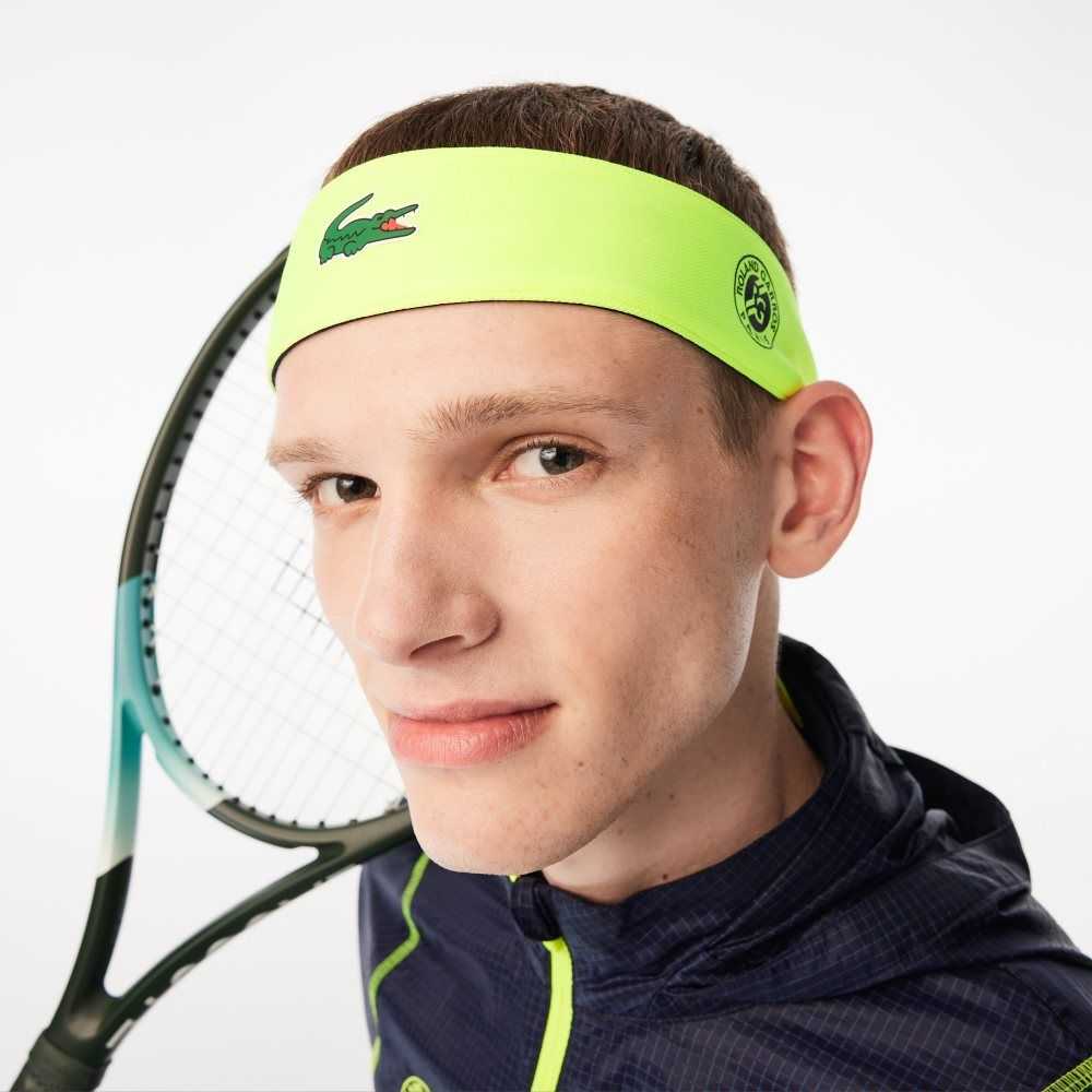 Lacoste SPORT Roland Garros Edition Pique Bandana Marinblå Blå Gula | TFKEN-6579