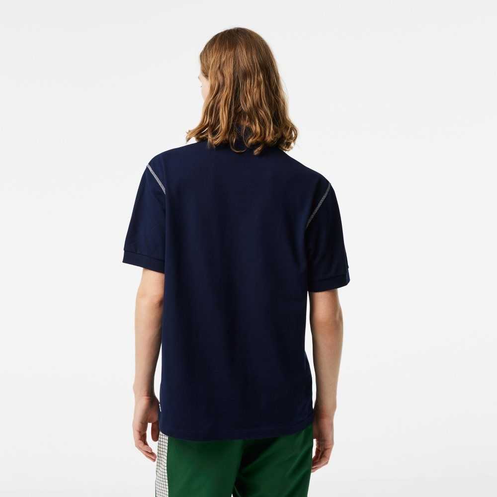 Lacoste SPORT Roland Garros Edition Pique Marinblå Blå | VGKUX-4251