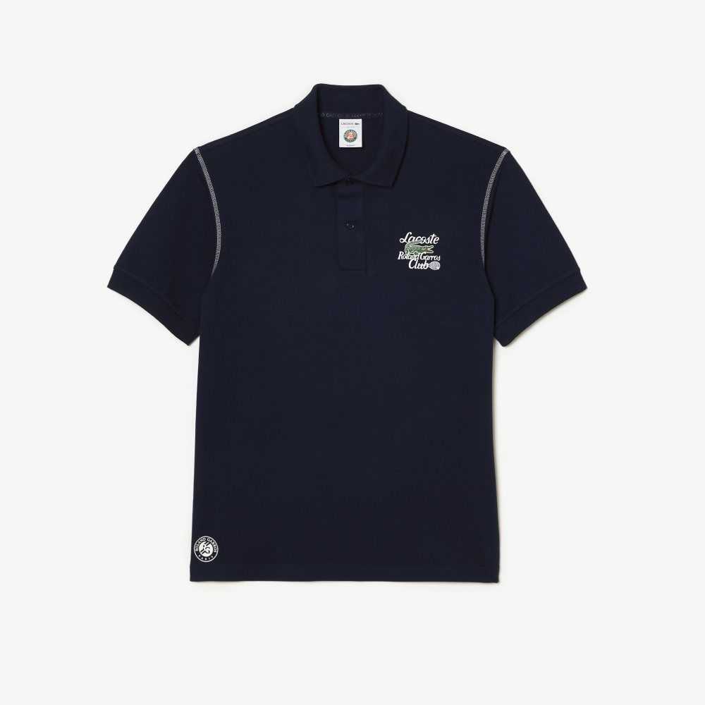 Lacoste SPORT Roland Garros Edition Pique Marinblå Blå | VGKUX-4251