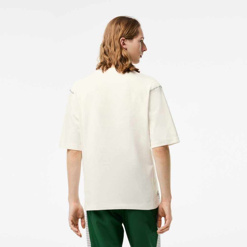 Lacoste SPORT Roland Garros Edition Tjock Jersey Vita | DJTMW-1956