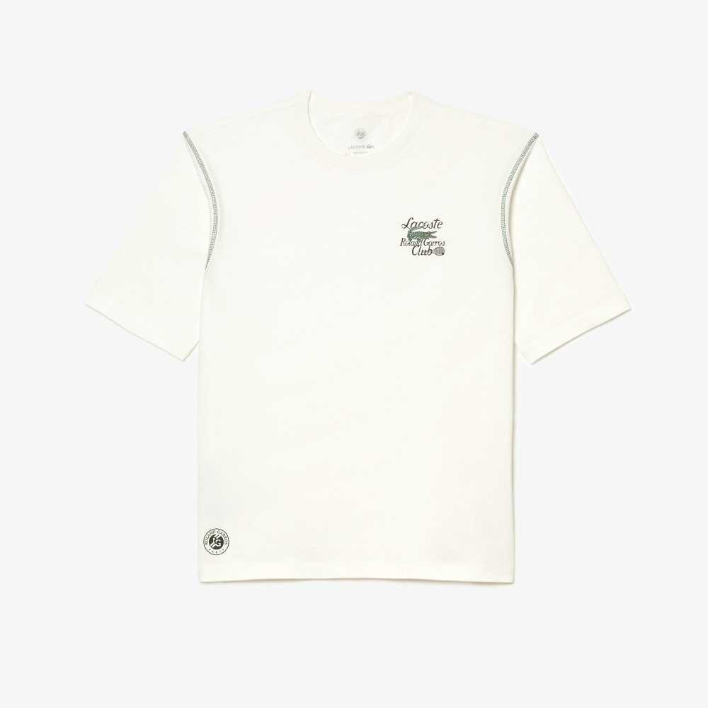 Lacoste SPORT Roland Garros Edition Tjock Jersey Vita | DJTMW-1956