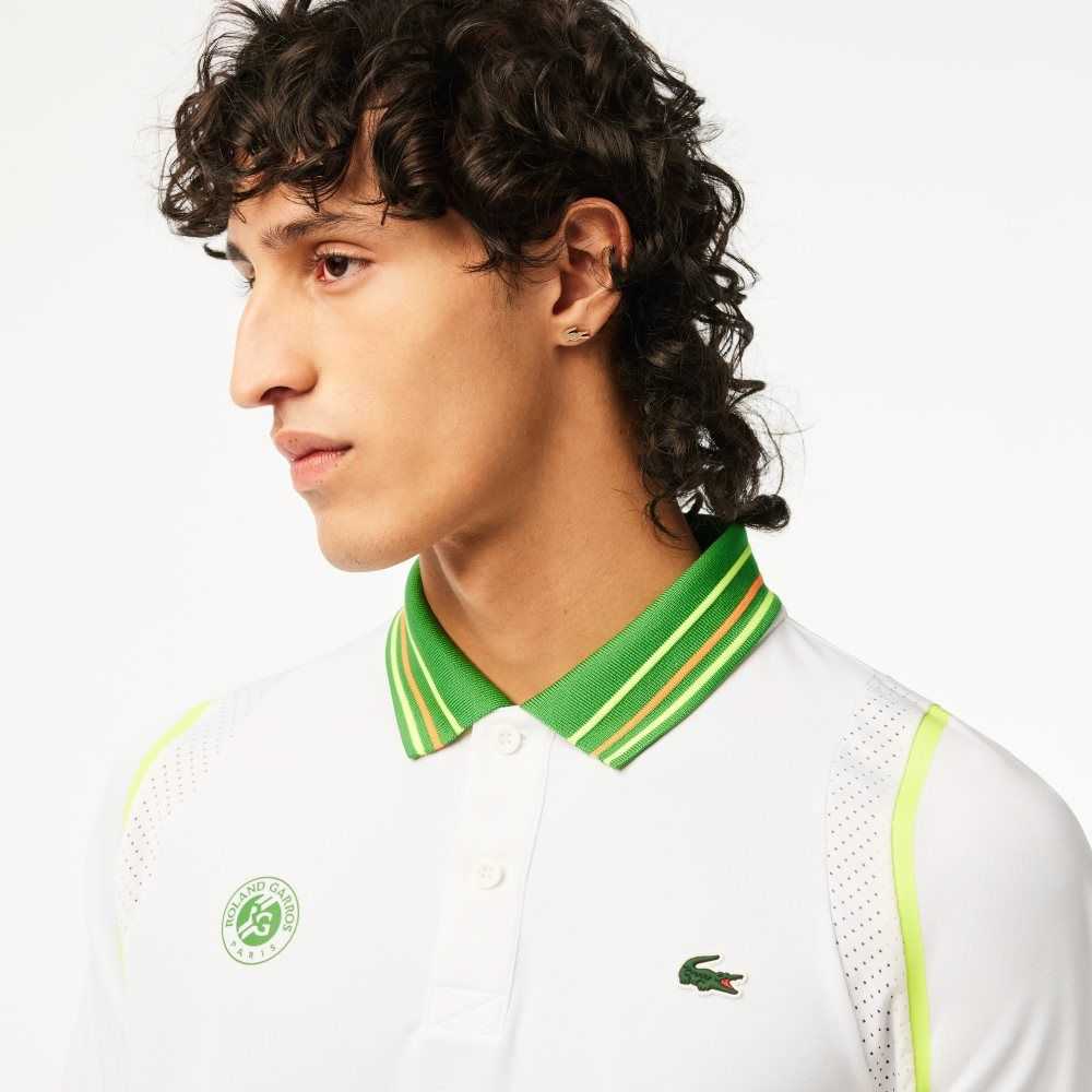 Lacoste SPORT Roland Garros Edition Ultra-Dry Two Tone Vita Gröna | HAOLY-3742