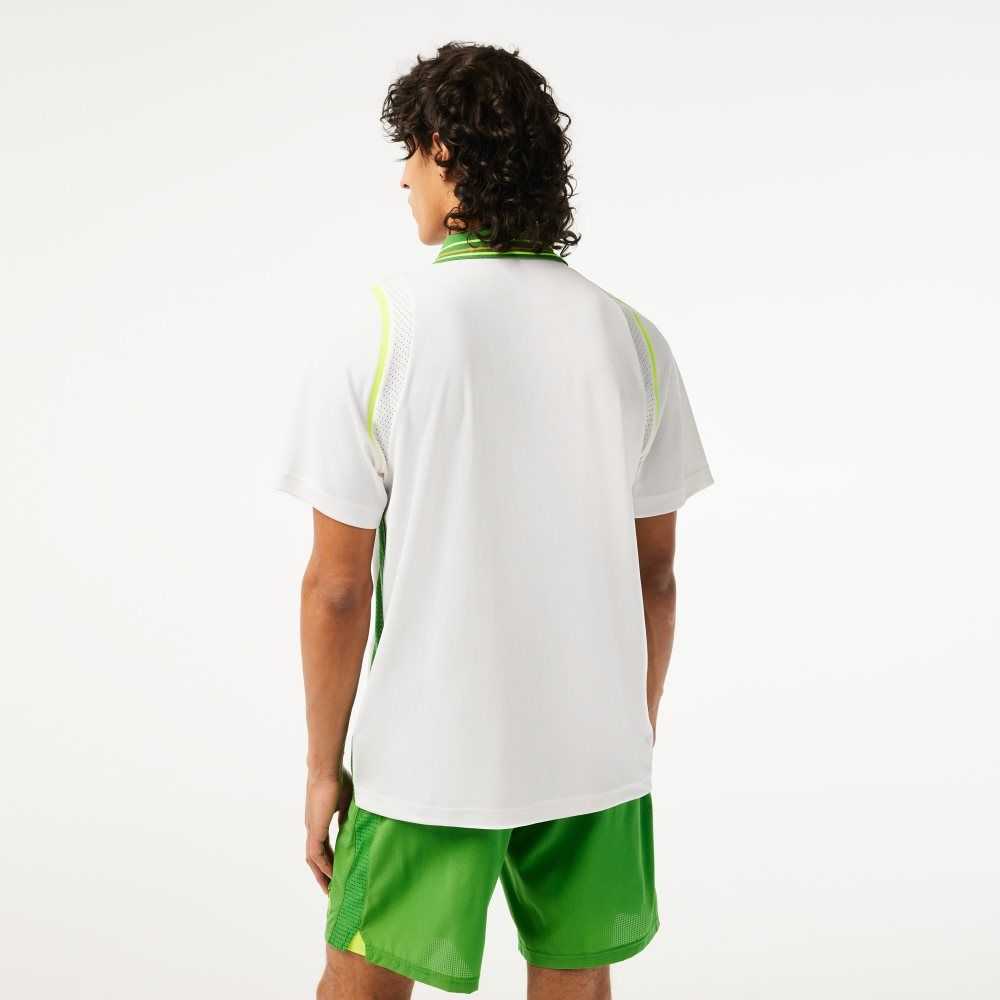 Lacoste SPORT Roland Garros Edition Ultra-Dry Two Tone Vita Gröna | HAOLY-3742