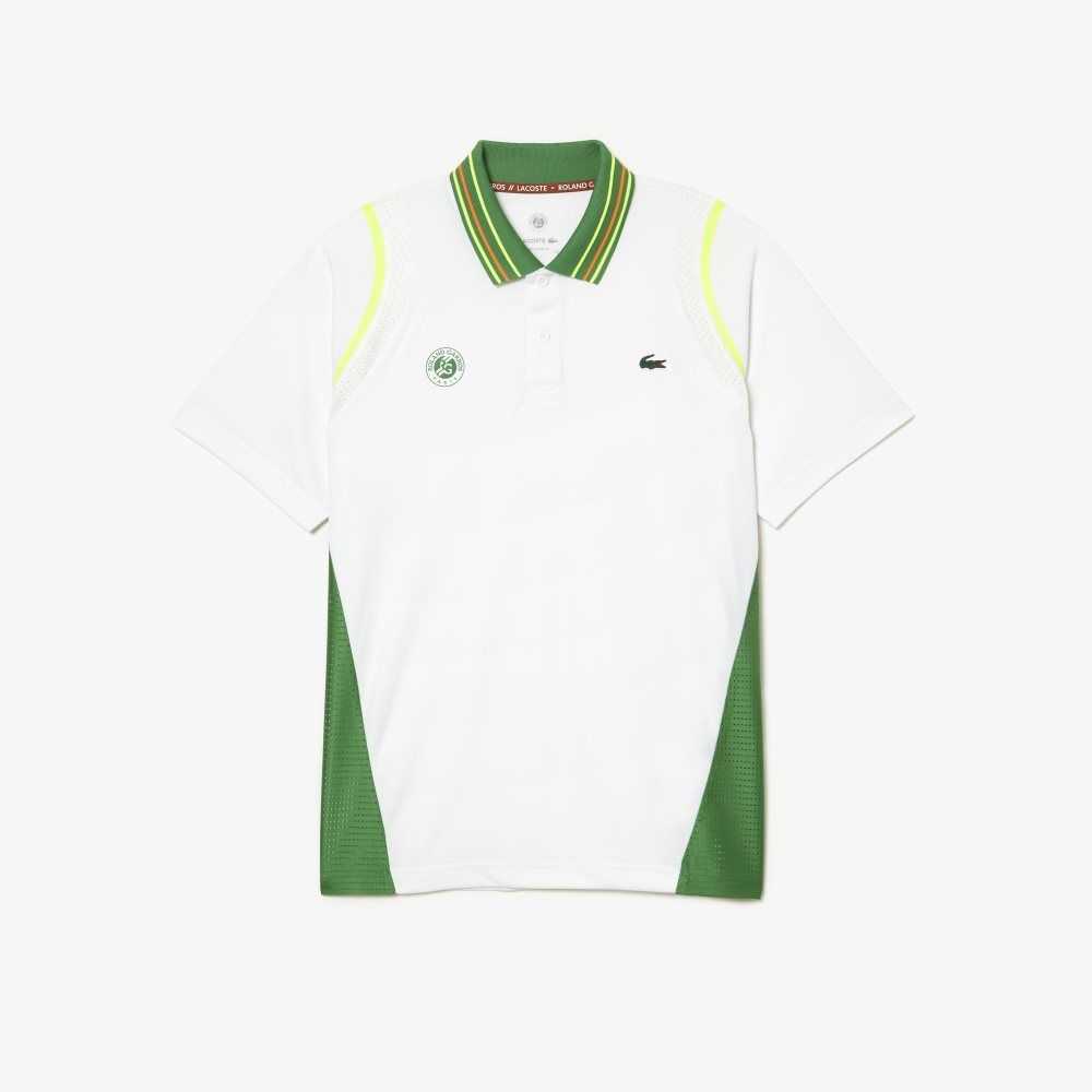 Lacoste SPORT Roland Garros Edition Ultra-Dry Two Tone Vita Gröna | HAOLY-3742