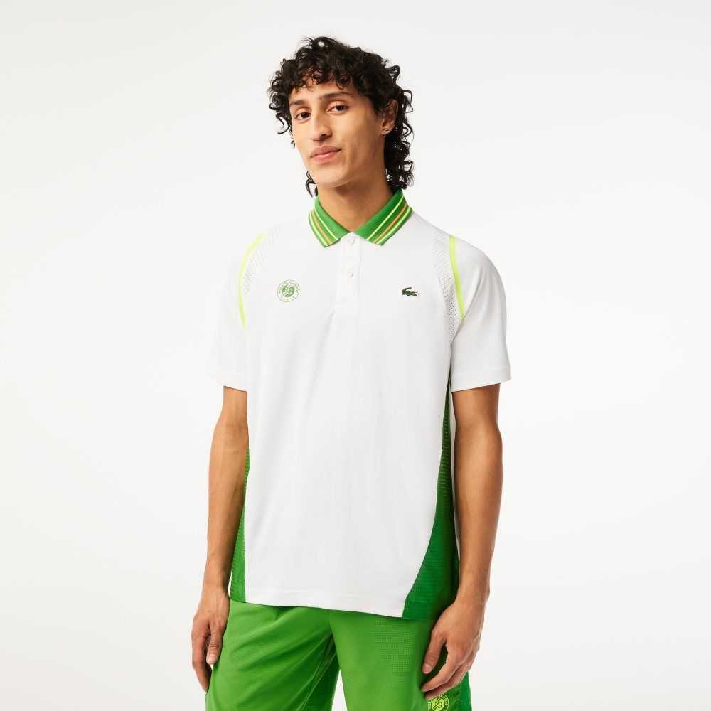 Lacoste SPORT Roland Garros Edition Ultra-Dry Two Tone Vita Gröna | HAOLY-3742