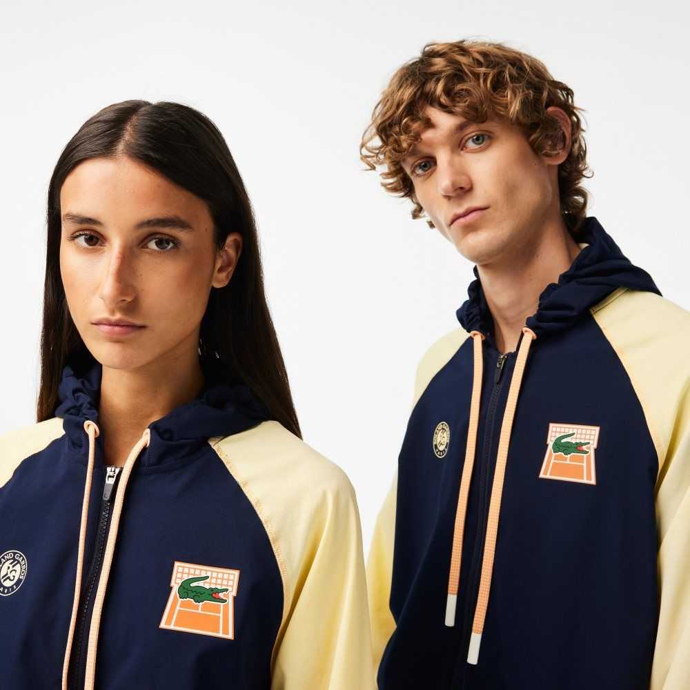 Lacoste SPORT Roland Garros Edition Zip Marinblå Blå Gula | XJIAC-5740