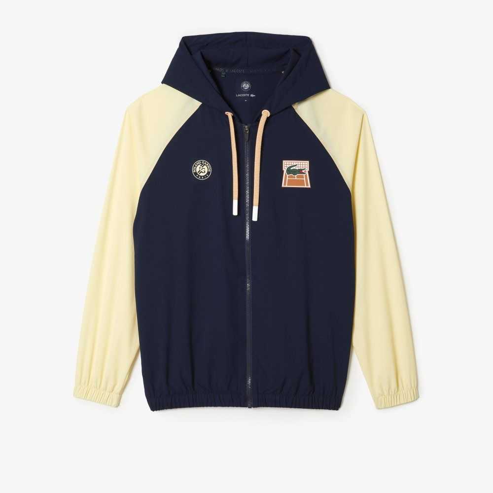 Lacoste SPORT Roland Garros Edition Zip Marinblå Blå Gula | XJIAC-5740