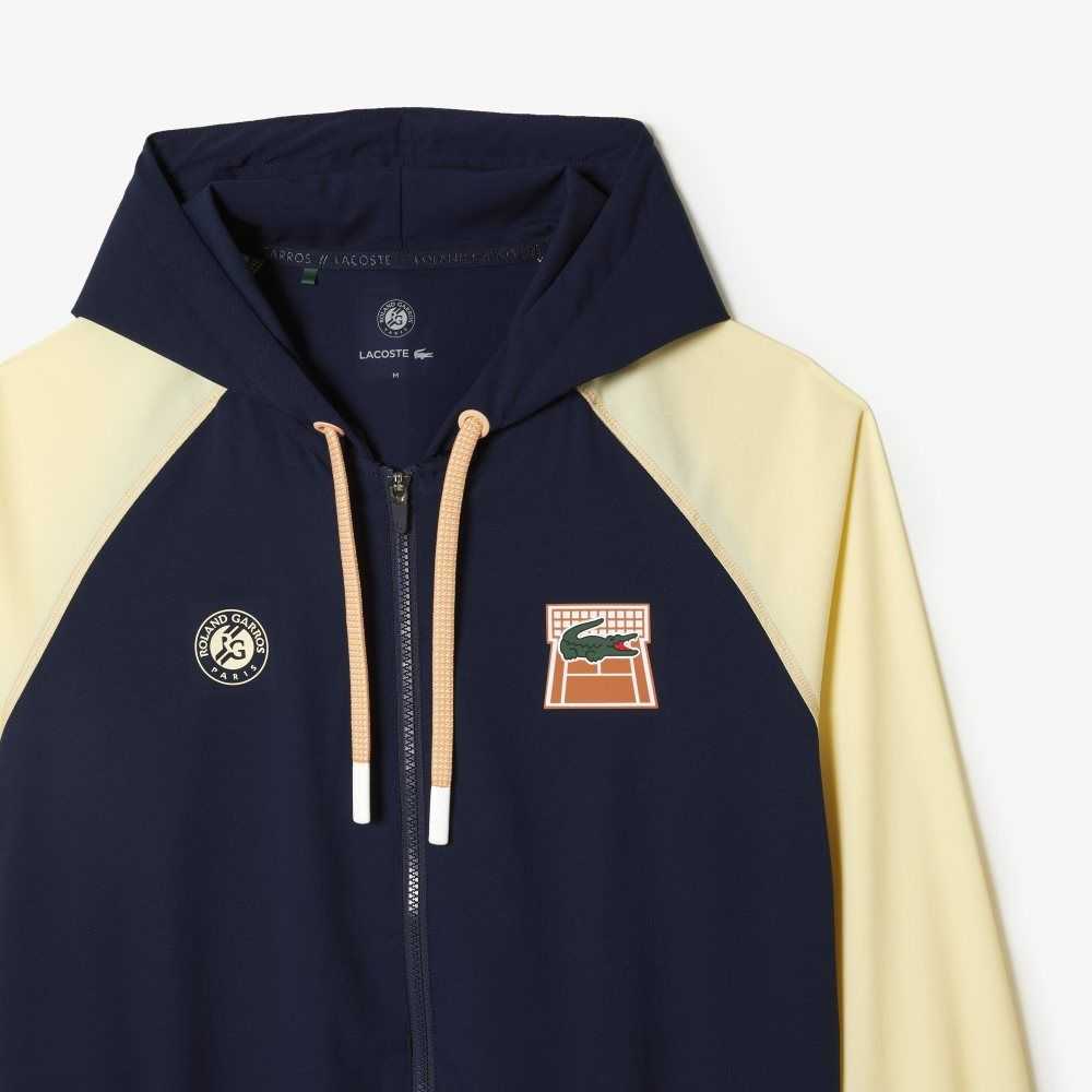 Lacoste SPORT Roland Garros Edition Zip Marinblå Blå Gula | XJIAC-5740