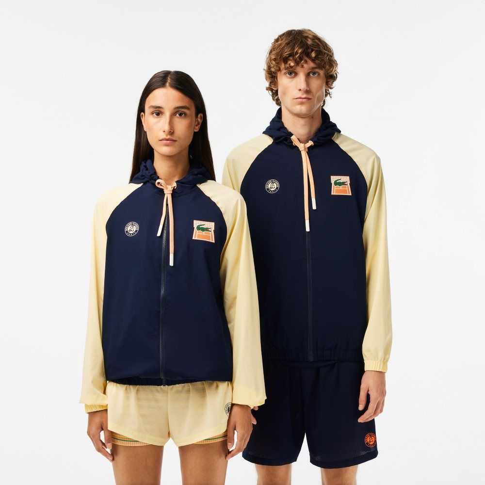 Lacoste SPORT Roland Garros Edition Zip Marinblå Blå Gula | XJIAC-5740