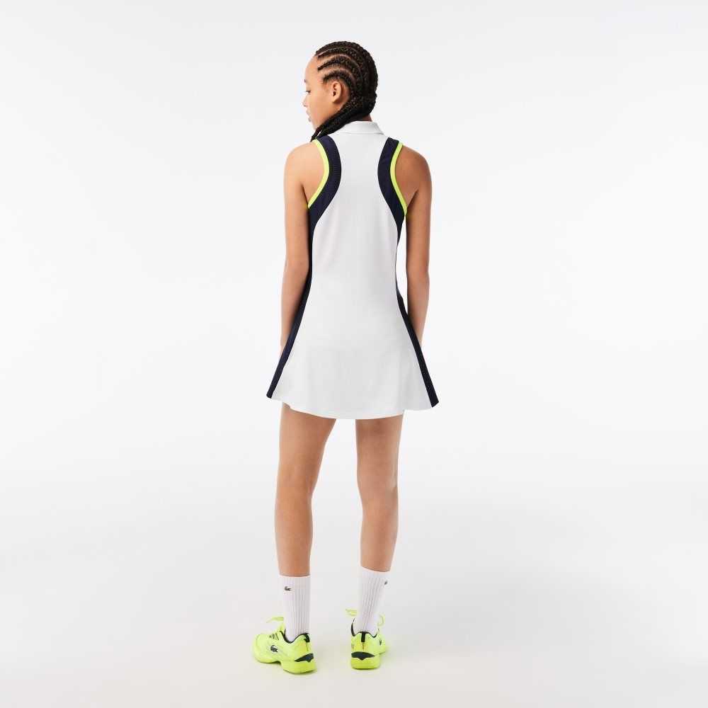 Lacoste SPORT Roland Garros Edition Ärmlös Vita Marinblå Blå Ljusorange | SHQJB-5367