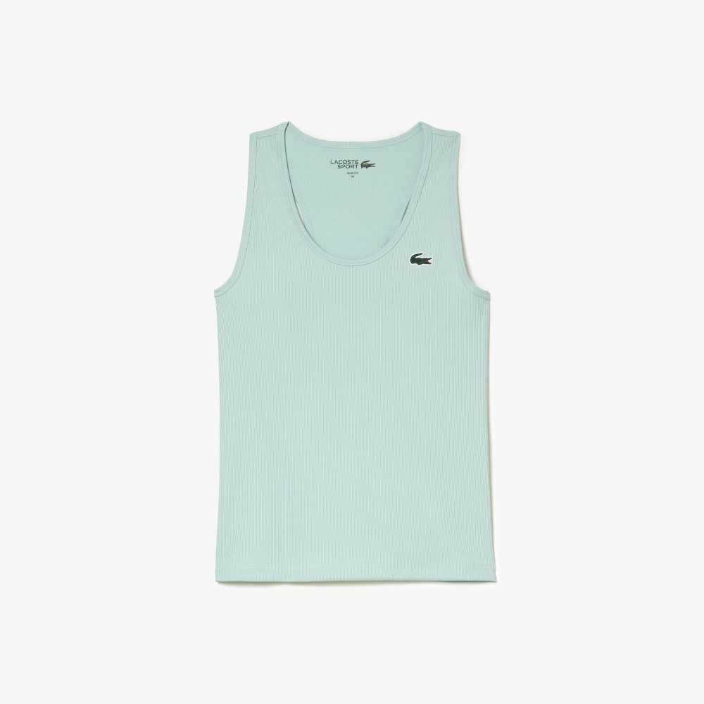 Lacoste SPORT Slim Fit Räfflad Tank Mintgröna | BZCVO-5982