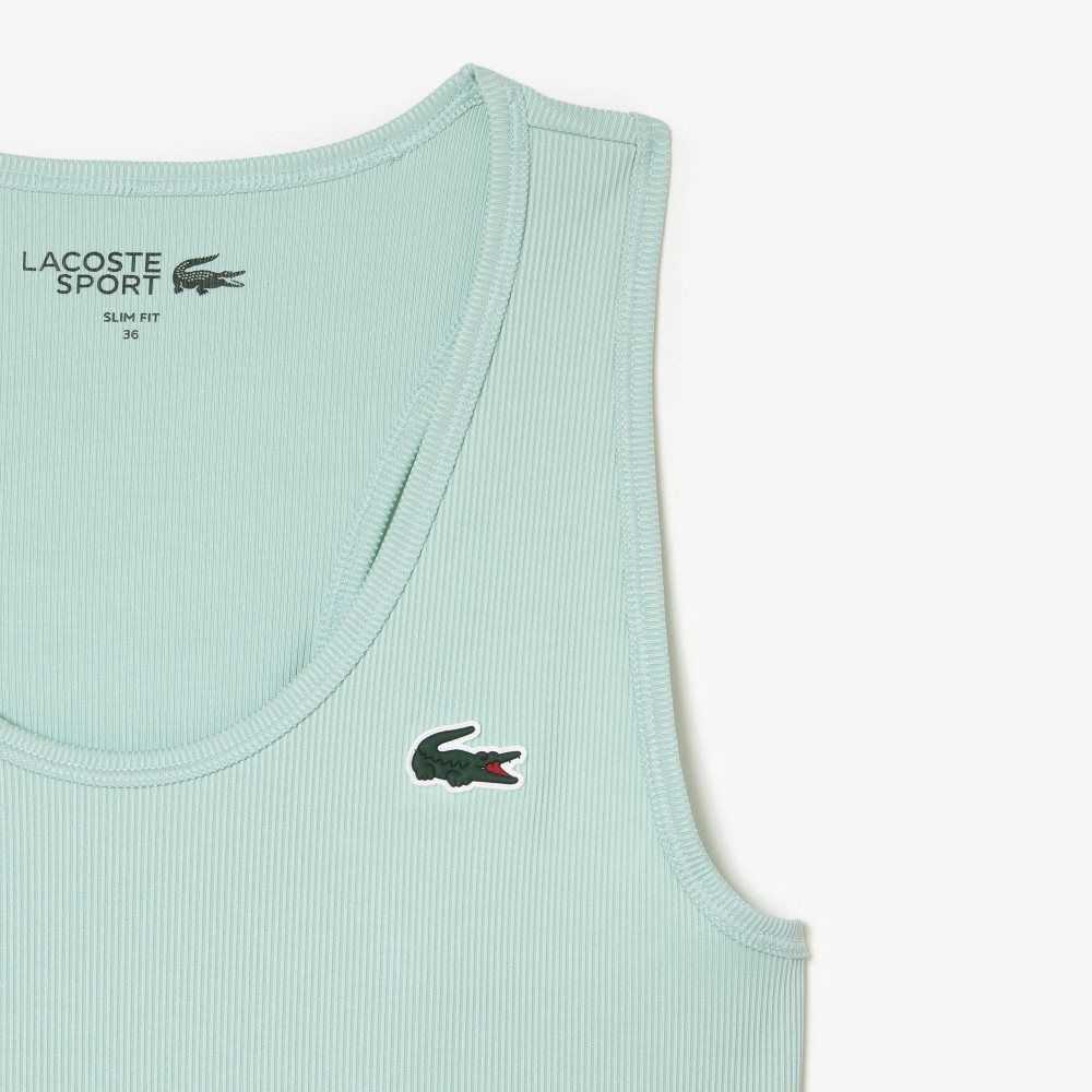 Lacoste SPORT Slim Fit Räfflad Tank Mintgröna | BZCVO-5982