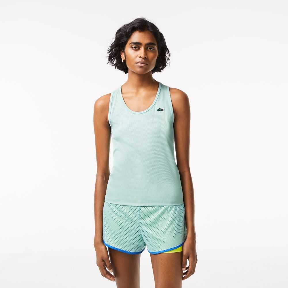 Lacoste SPORT Slim Fit Räfflad Tank Mintgröna | BZCVO-5982