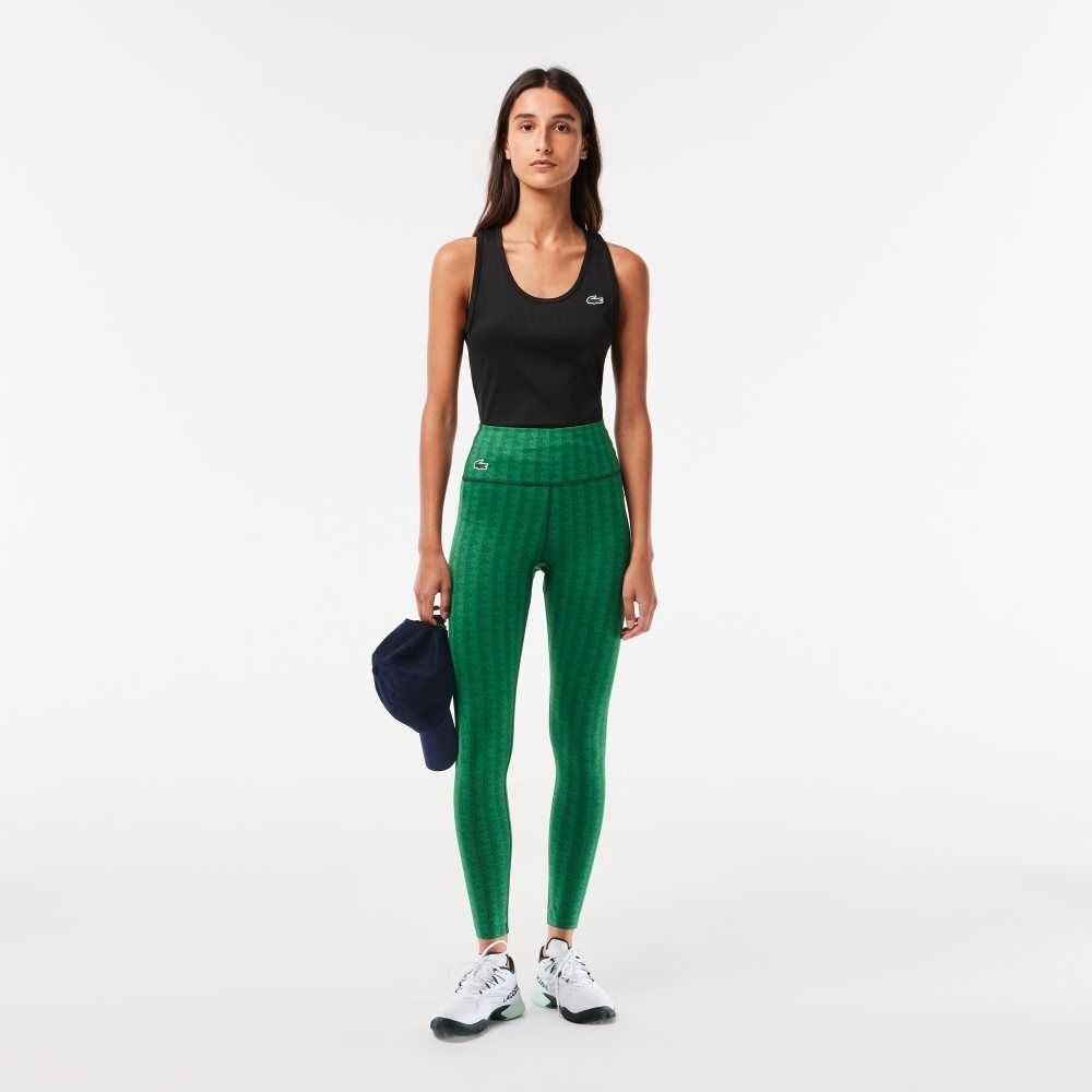 Lacoste SPORT Slim Fit Räfflad Tank Svarta | NMUYP-8627