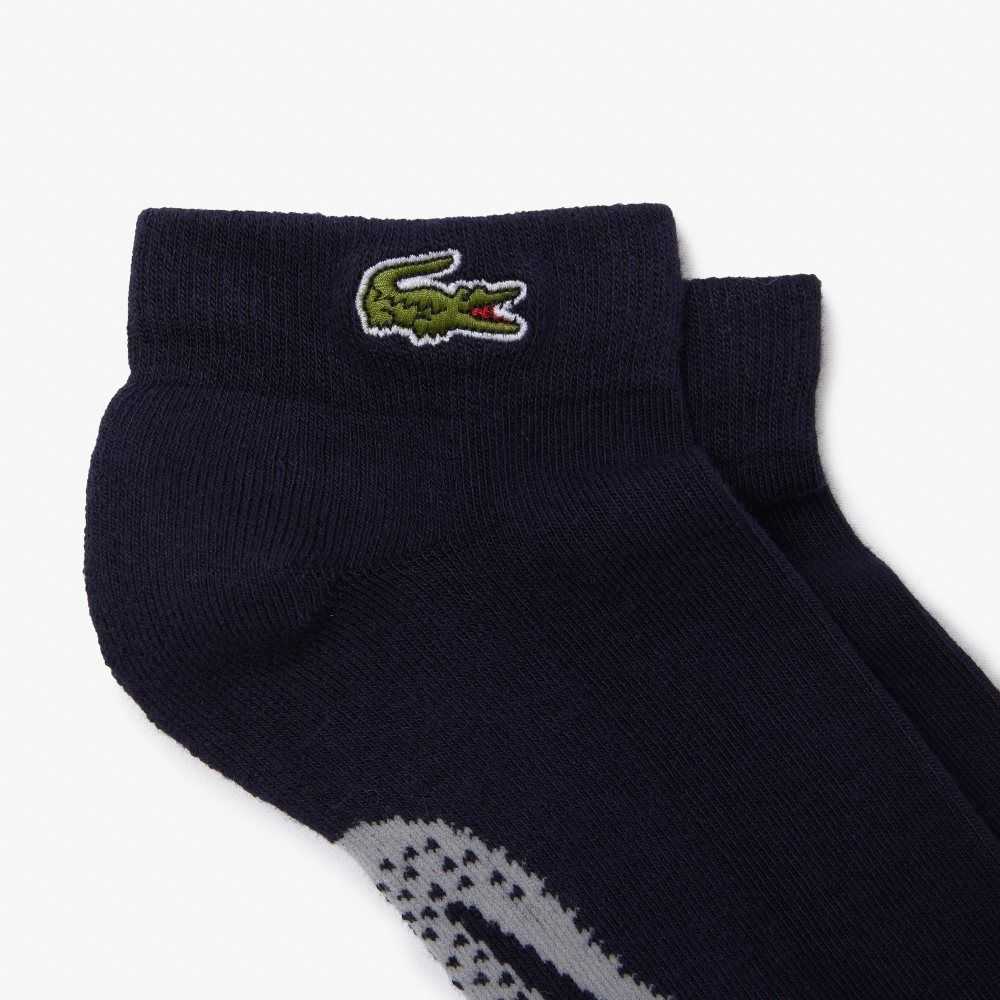 Lacoste SPORT Stretch Bomull Low-Cut Marinblå Blå Grå | JRSKW-0615