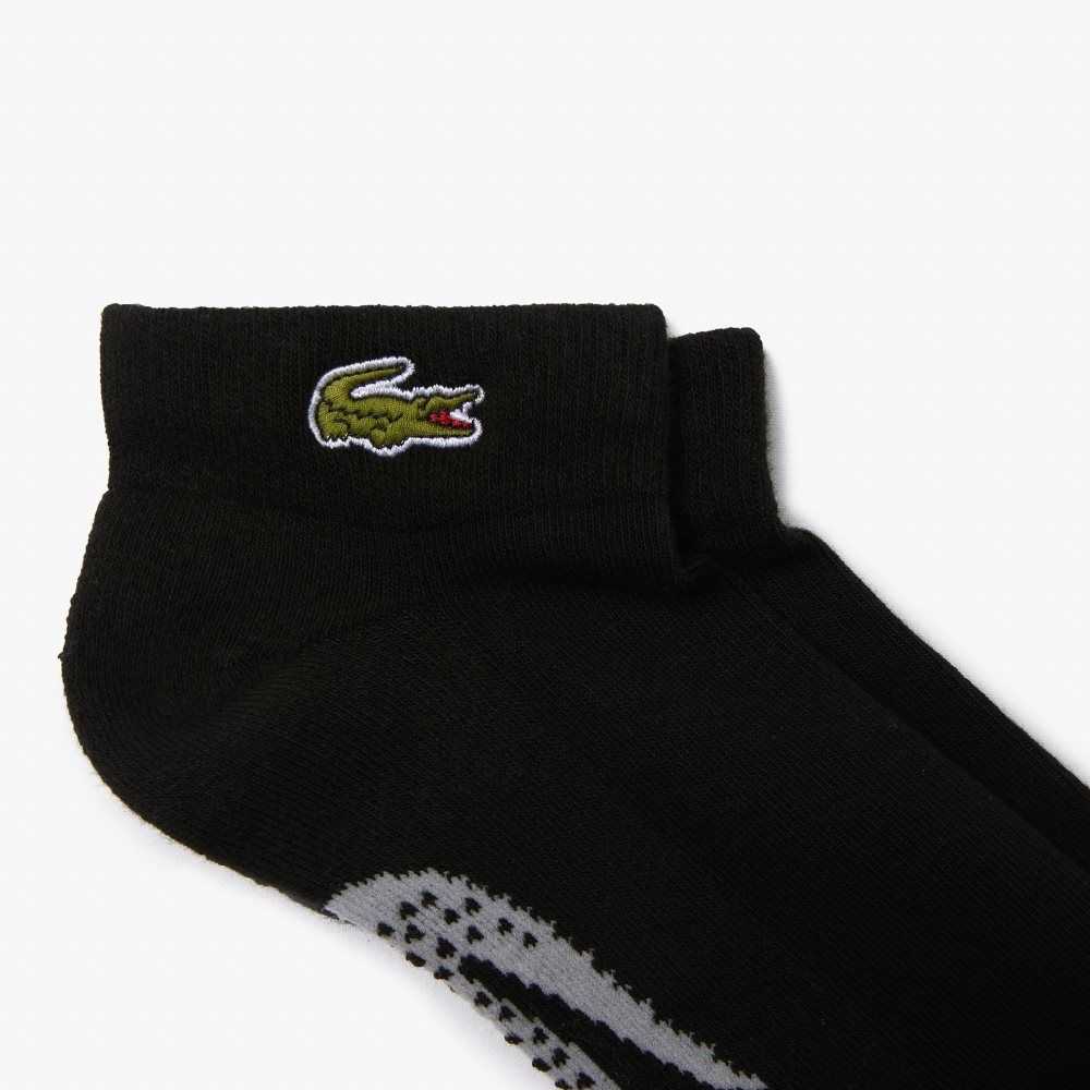 Lacoste SPORT Stretch Bomull Low-Cut Svarta Grå | SIPOJ-9723