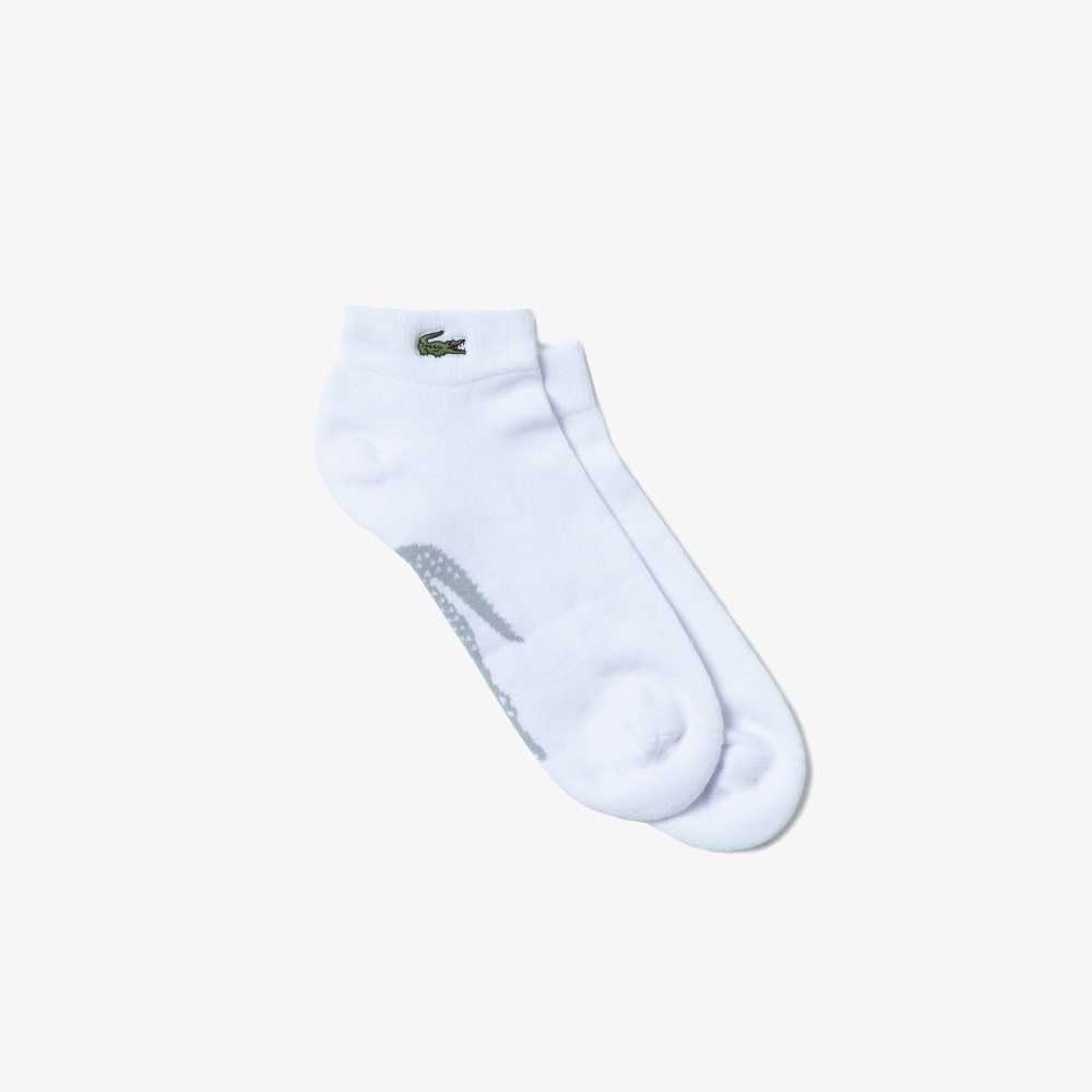 Lacoste SPORT Stretch Bomull Low-Cut Vita Grå | OGHIL-5439