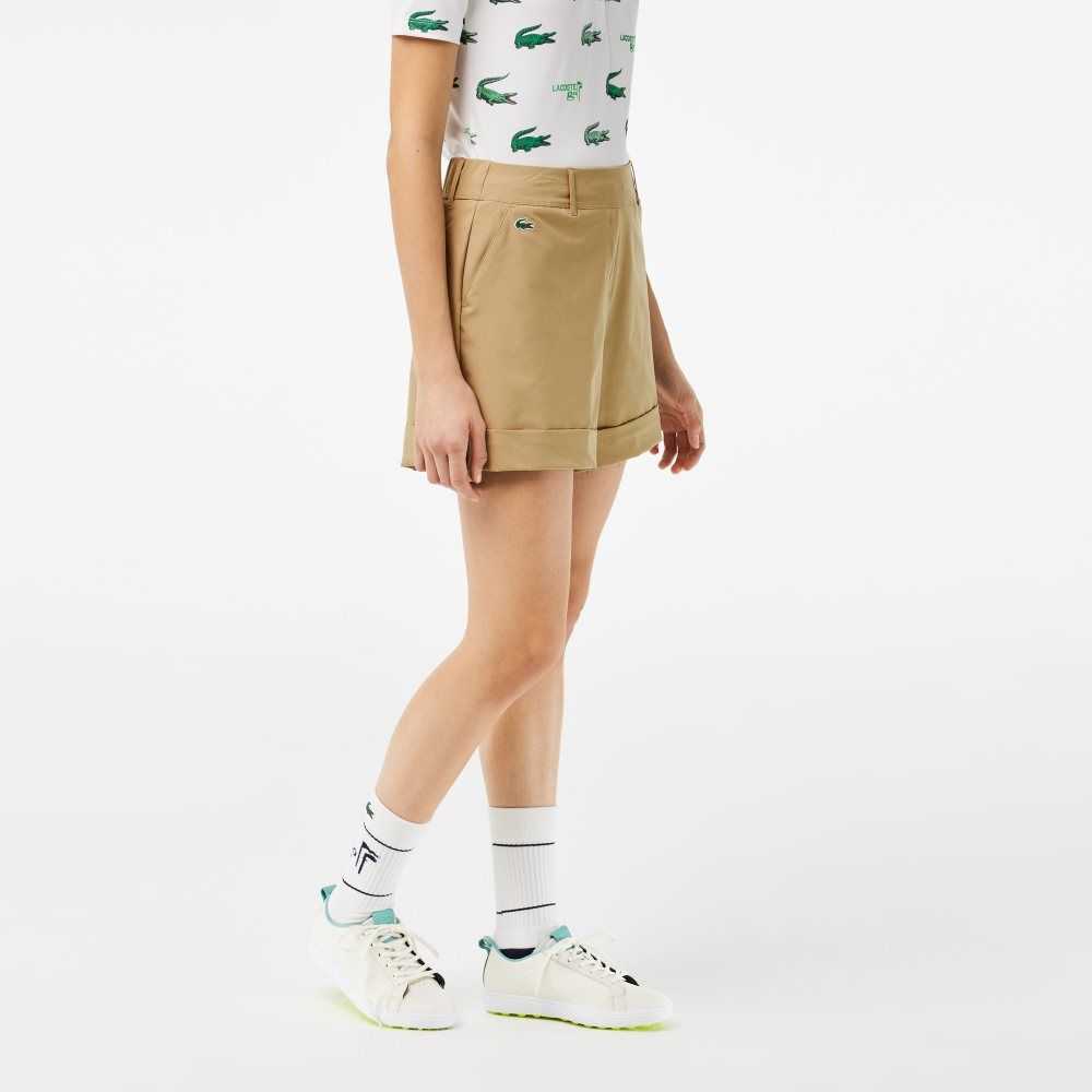 Lacoste SPORT Stretch Golf Bermuda Beige | VSQEC-8579