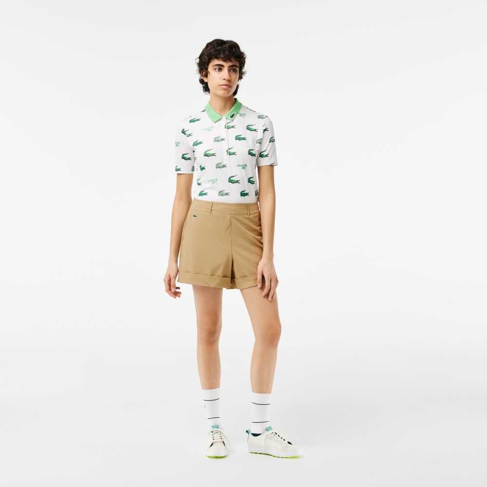 Lacoste SPORT Stretch Golf Bermuda Beige | VSQEC-8579