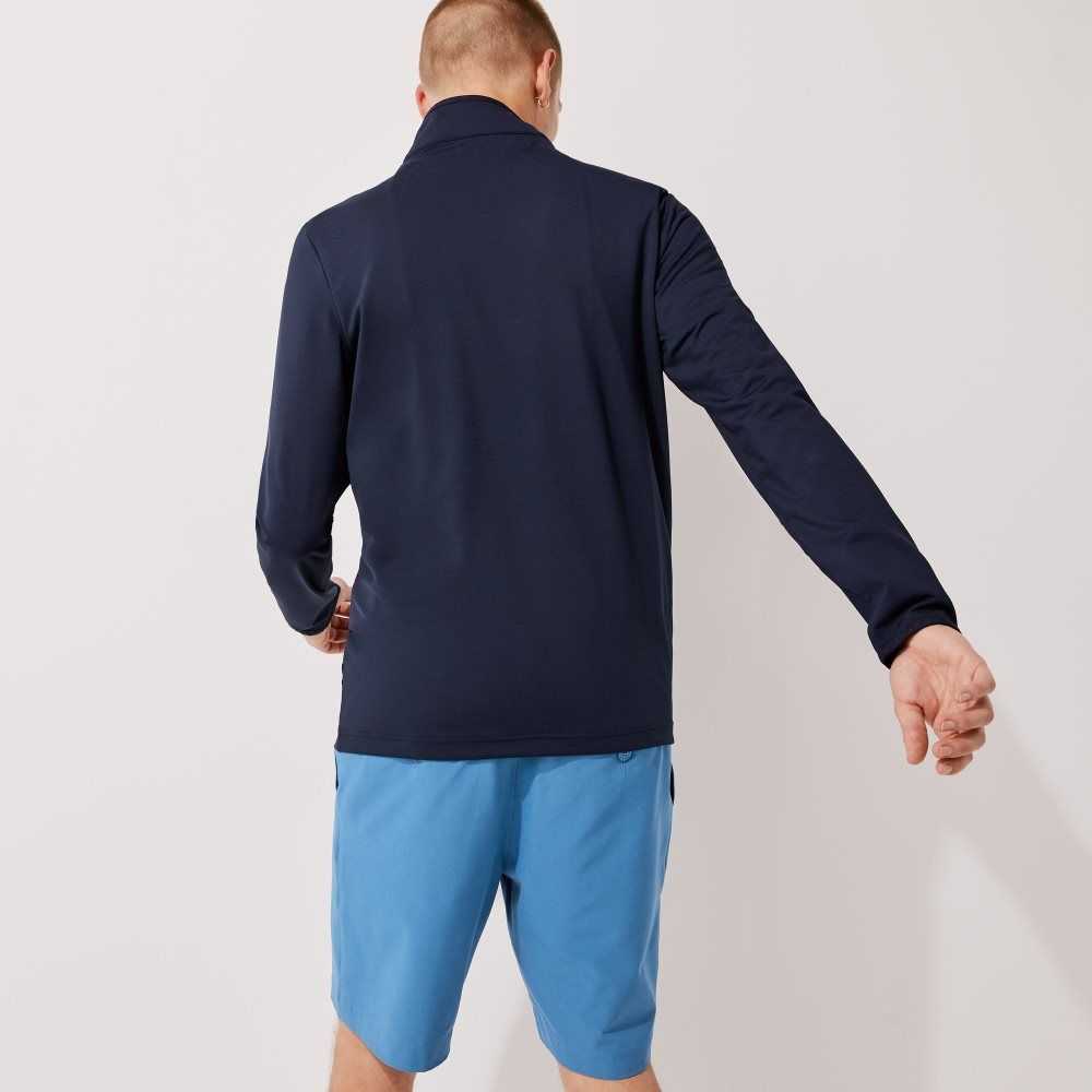 Lacoste SPORT Stretch Half Zip Marinblå Blå | JYRGE-1860