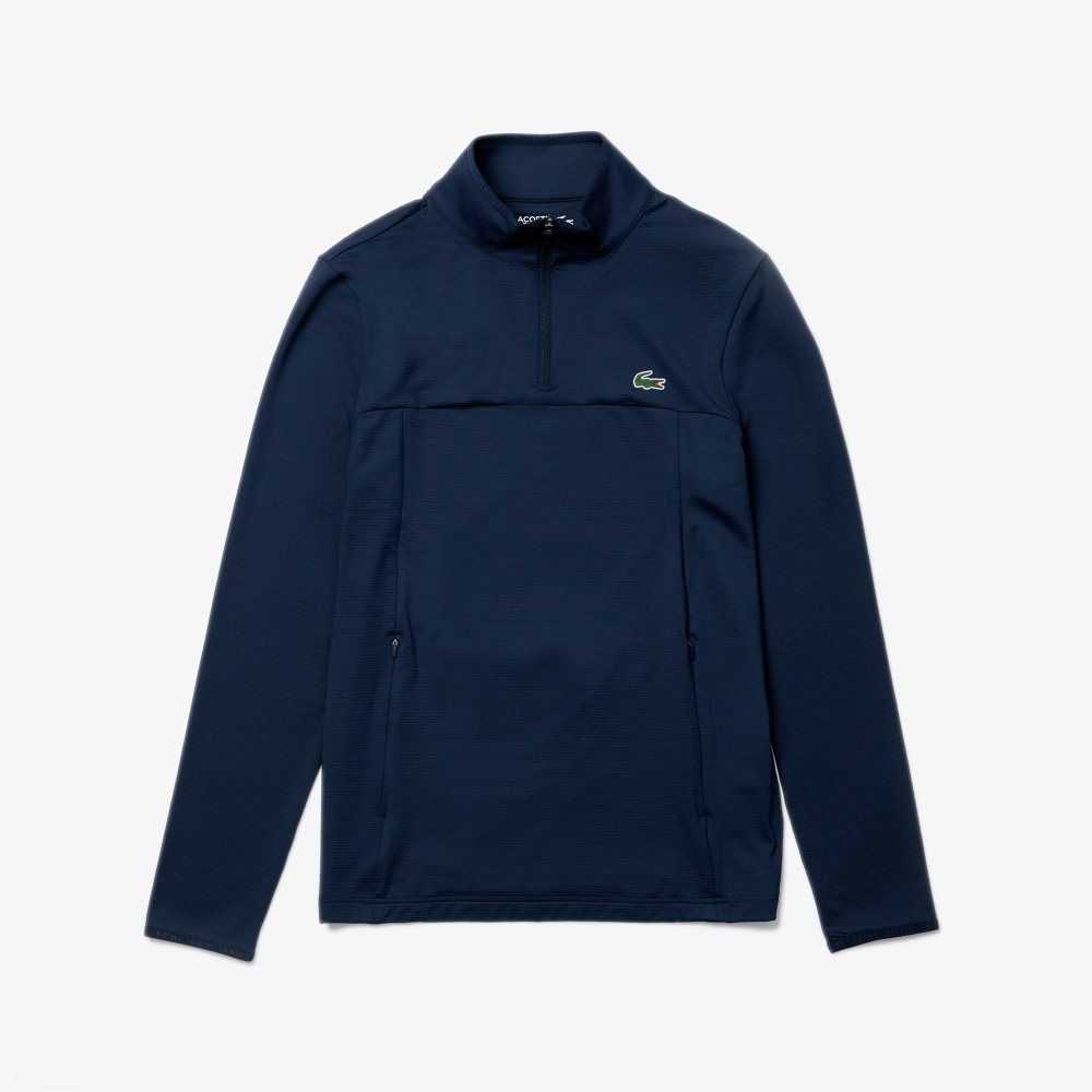 Lacoste SPORT Stretch Half Zip Marinblå Blå | JYRGE-1860