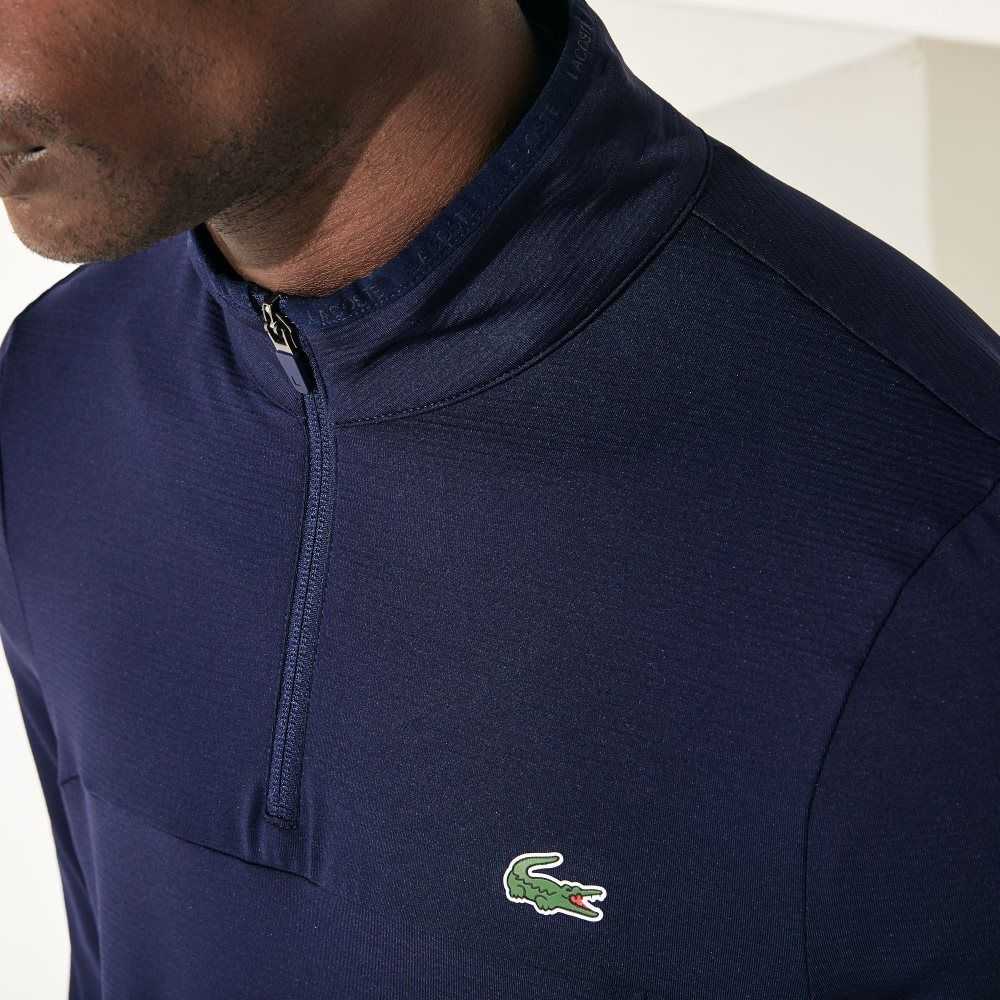 Lacoste SPORT Stretch Half Zip Marinblå Blå | JYRGE-1860