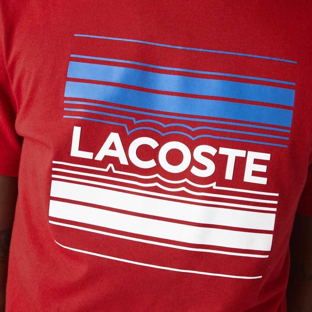 Lacoste SPORT Stylized Logo Print Organic Bomull Röda | PDYCK-2731