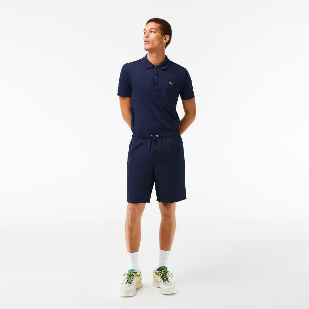 Lacoste SPORT Tennis Solid Diamond Weave Marinblå Blå | JKAYU-6427