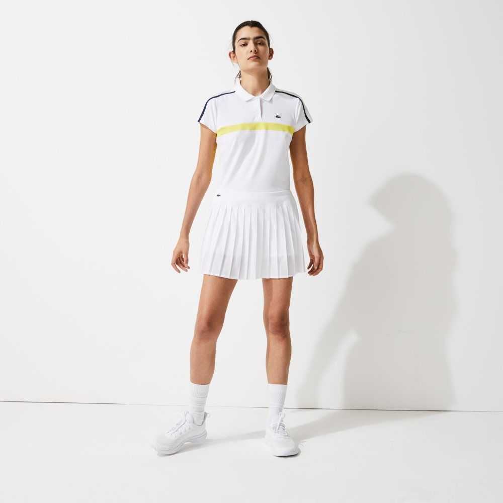 Lacoste SPORT Tennis Technical Mesh Plisserad Vita | NBJEM-5297