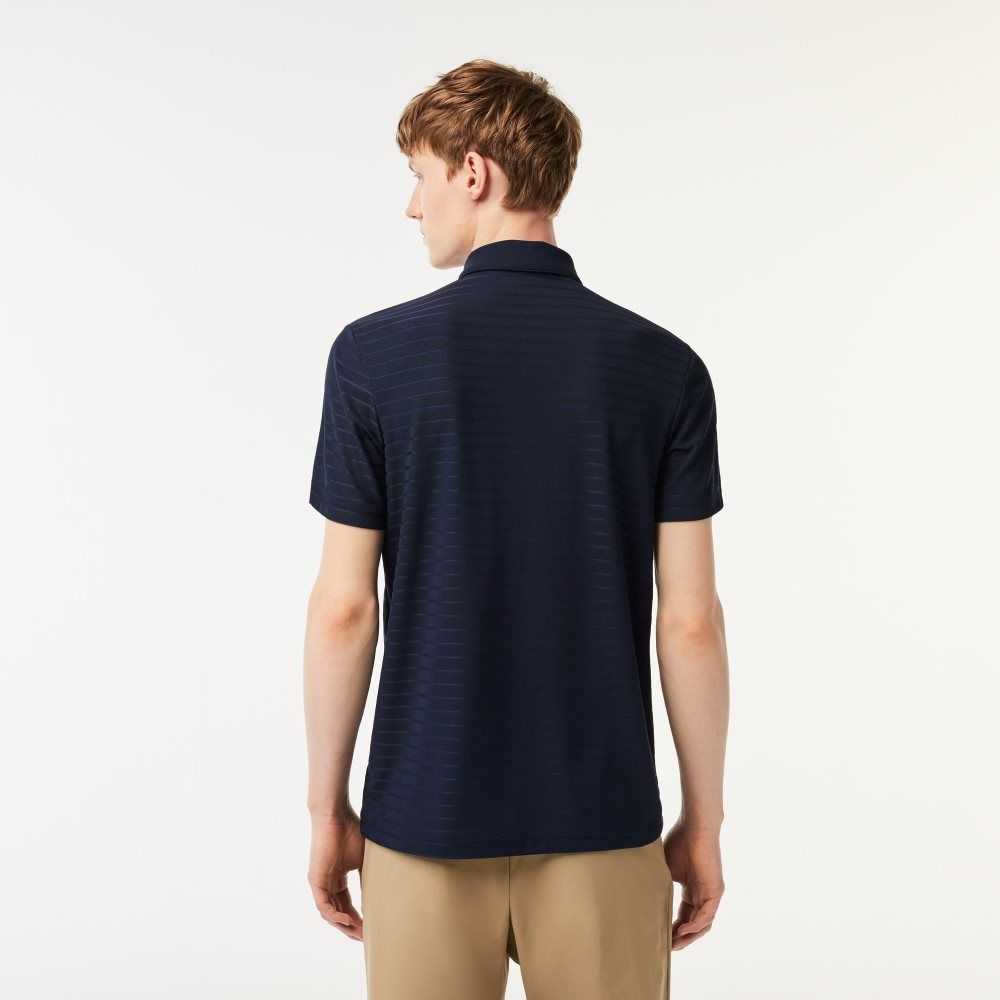 Lacoste SPORT Textured Andas Golf Polo Marinblå Blå | DRMIU-5684