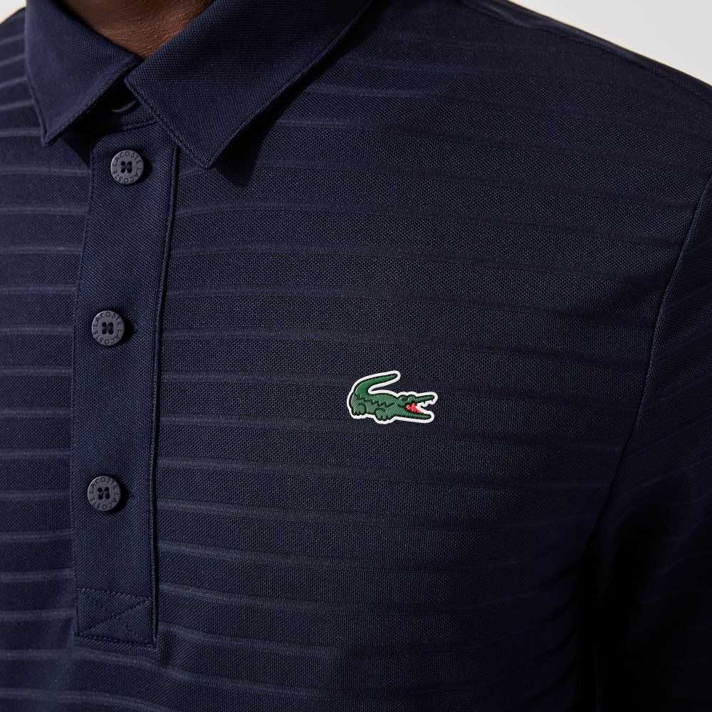 Lacoste SPORT Textured Andas Golf Polo Marinblå Blå | DRMIU-5684